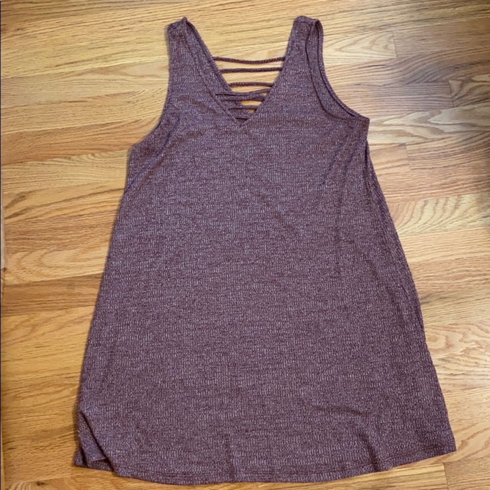 Purple dress with detailed V-neck